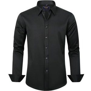 J.Ver Dress Shirts Solid Long Sleeve Stretch Wrinkle-Free Formal Shirt Bus. f14